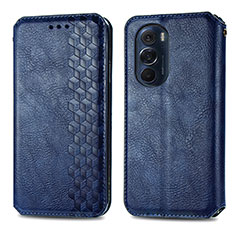 Leather Case Stands Flip Cover Holder S01D for Motorola Moto Edge 30 Pro 5G Blue