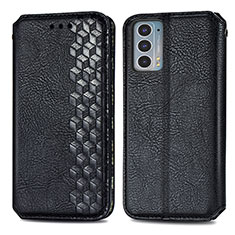 Leather Case Stands Flip Cover Holder S01D for Motorola Moto Edge Lite 5G Black