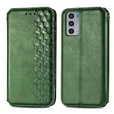 Leather Case Stands Flip Cover Holder S01D for Motorola Moto Edge Lite 5G Green