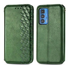 Leather Case Stands Flip Cover Holder S01D for Motorola Moto Edge S Pro 5G Green