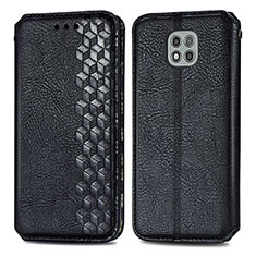 Leather Case Stands Flip Cover Holder S01D for Motorola Moto G Power (2021) Black