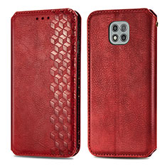 Leather Case Stands Flip Cover Holder S01D for Motorola Moto G Power (2021) Red