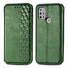Leather Case Stands Flip Cover Holder S01D for Motorola Moto G10 Power Green
