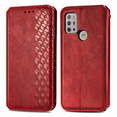 Leather Case Stands Flip Cover Holder S01D for Motorola Moto G10 Power Red