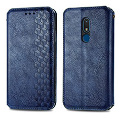 Leather Case Stands Flip Cover Holder S01D for Nokia C3 Blue