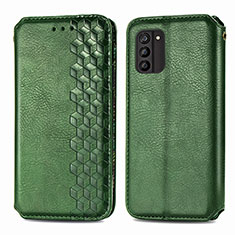 Leather Case Stands Flip Cover Holder S01D for Nokia G100 Green