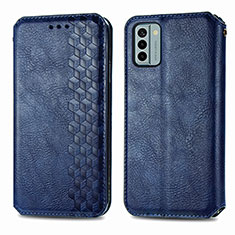 Leather Case Stands Flip Cover Holder S01D for Nokia G22 Blue