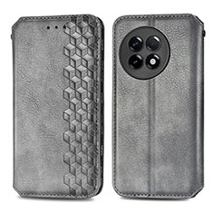 Leather Case Stands Flip Cover Holder S01D for OnePlus 11R 5G Gray