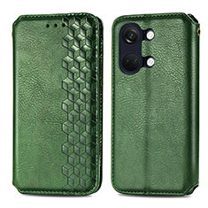 Leather Case Stands Flip Cover Holder S01D for OnePlus Ace 2V 5G Green