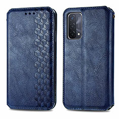 Leather Case Stands Flip Cover Holder S01D for OnePlus Nord N200 5G Blue
