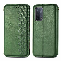 Leather Case Stands Flip Cover Holder S01D for OnePlus Nord N200 5G Green