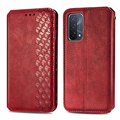 Leather Case Stands Flip Cover Holder S01D for OnePlus Nord N200 5G Red