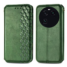 Leather Case Stands Flip Cover Holder S01D for Oppo Find X6 Pro 5G Green