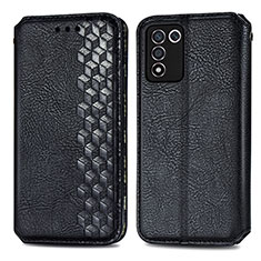 Leather Case Stands Flip Cover Holder S01D for Oppo K9S 5G Black