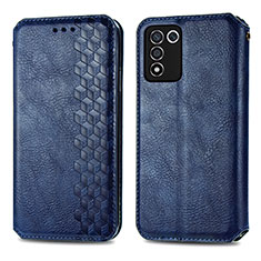 Leather Case Stands Flip Cover Holder S01D for Oppo K9S 5G Blue