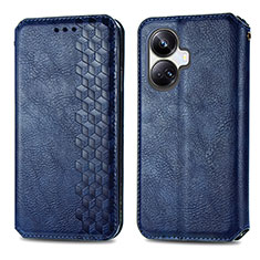 Leather Case Stands Flip Cover Holder S01D for Realme 10 Pro+ Plus 5G Blue