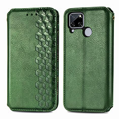 Leather Case Stands Flip Cover Holder S01D for Realme 7i RMX2193 Green