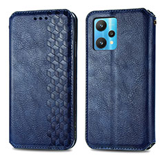 Leather Case Stands Flip Cover Holder S01D for Realme 9 5G Blue