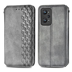 Leather Case Stands Flip Cover Holder S01D for Realme GT Neo 3T 5G Gray