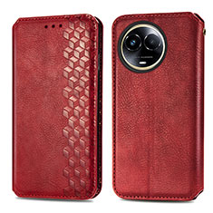 Leather Case Stands Flip Cover Holder S01D for Realme V50s 5G Red