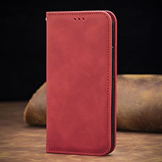 Leather Case Stands Flip Cover Holder S01D for Samsung Galaxy A01 SM-A015 Red