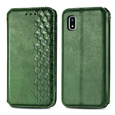 Leather Case Stands Flip Cover Holder S01D for Samsung Galaxy A20 SC-02M SCV46 Green