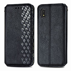 Leather Case Stands Flip Cover Holder S01D for Samsung Galaxy A21 SC-42A Black