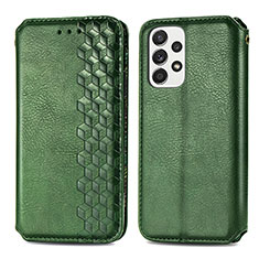Leather Case Stands Flip Cover Holder S01D for Samsung Galaxy A33 5G Green
