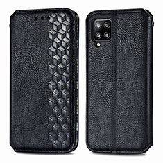 Leather Case Stands Flip Cover Holder S01D for Samsung Galaxy A42 5G Black