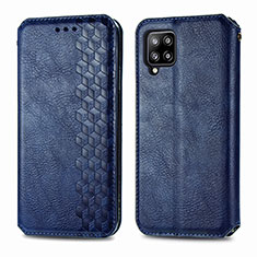 Leather Case Stands Flip Cover Holder S01D for Samsung Galaxy A42 5G Blue