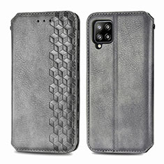 Leather Case Stands Flip Cover Holder S01D for Samsung Galaxy A42 5G Gray