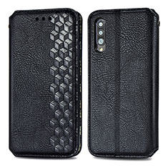 Leather Case Stands Flip Cover Holder S01D for Samsung Galaxy A70S Black