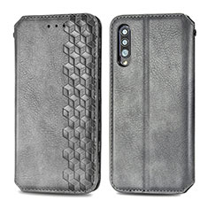 Leather Case Stands Flip Cover Holder S01D for Samsung Galaxy A70S Gray