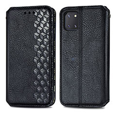 Leather Case Stands Flip Cover Holder S01D for Samsung Galaxy A81 Black