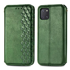 Leather Case Stands Flip Cover Holder S01D for Samsung Galaxy A81 Green