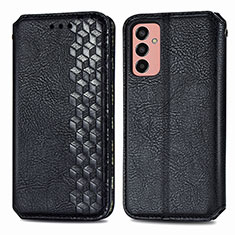 Leather Case Stands Flip Cover Holder S01D for Samsung Galaxy F13 4G Black