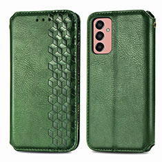 Leather Case Stands Flip Cover Holder S01D for Samsung Galaxy F13 4G Green