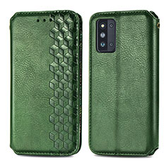 Leather Case Stands Flip Cover Holder S01D for Samsung Galaxy F52 5G Green