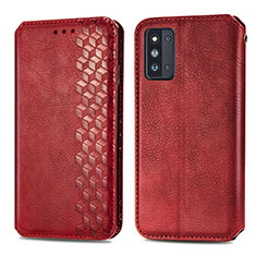 Leather Case Stands Flip Cover Holder S01D for Samsung Galaxy F52 5G Red