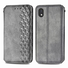 Leather Case Stands Flip Cover Holder S01D for Samsung Galaxy M01 Core Gray