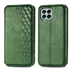 Leather Case Stands Flip Cover Holder S01D for Samsung Galaxy M53 5G Green