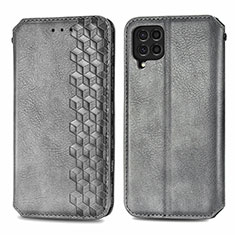 Leather Case Stands Flip Cover Holder S01D for Samsung Galaxy M62 4G Gray