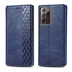 Leather Case Stands Flip Cover Holder S01D for Samsung Galaxy Note 20 Ultra 5G Blue