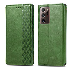 Leather Case Stands Flip Cover Holder S01D for Samsung Galaxy Note 20 Ultra 5G Green