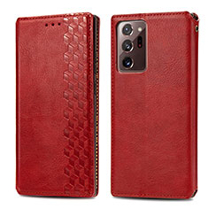 Leather Case Stands Flip Cover Holder S01D for Samsung Galaxy Note 20 Ultra 5G Red