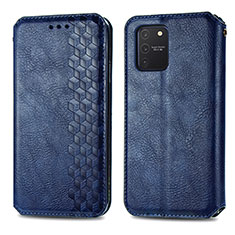 Leather Case Stands Flip Cover Holder S01D for Samsung Galaxy S10 Lite Blue
