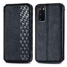 Leather Case Stands Flip Cover Holder S01D for Samsung Galaxy S20 5G Black