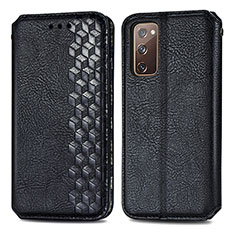 Leather Case Stands Flip Cover Holder S01D for Samsung Galaxy S20 FE (2022) 5G Black