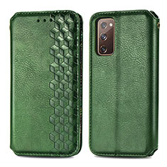 Leather Case Stands Flip Cover Holder S01D for Samsung Galaxy S20 FE (2022) 5G Green