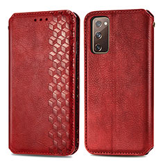 Leather Case Stands Flip Cover Holder S01D for Samsung Galaxy S20 FE (2022) 5G Red